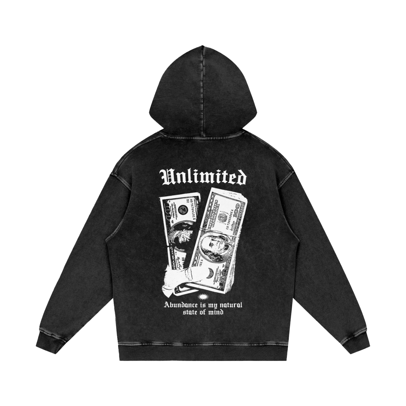 Unlimited Snow Washed Loose Cotton Hoodie