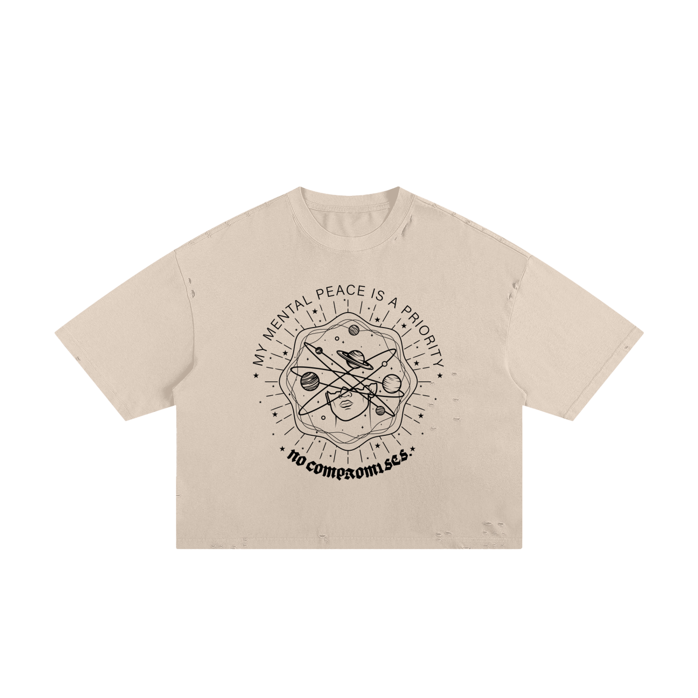 My Mental Peace Classic Frayed Boxy Tee