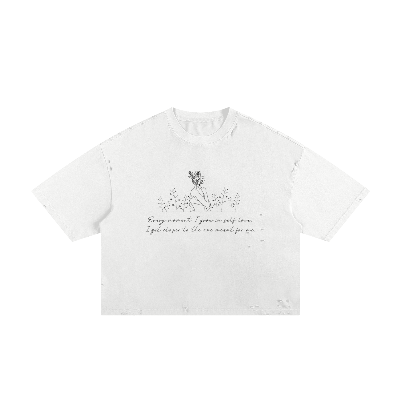 Every Moment I Grow in Self Love I Get Closer to the One Unisex Cropped Boxy Tee