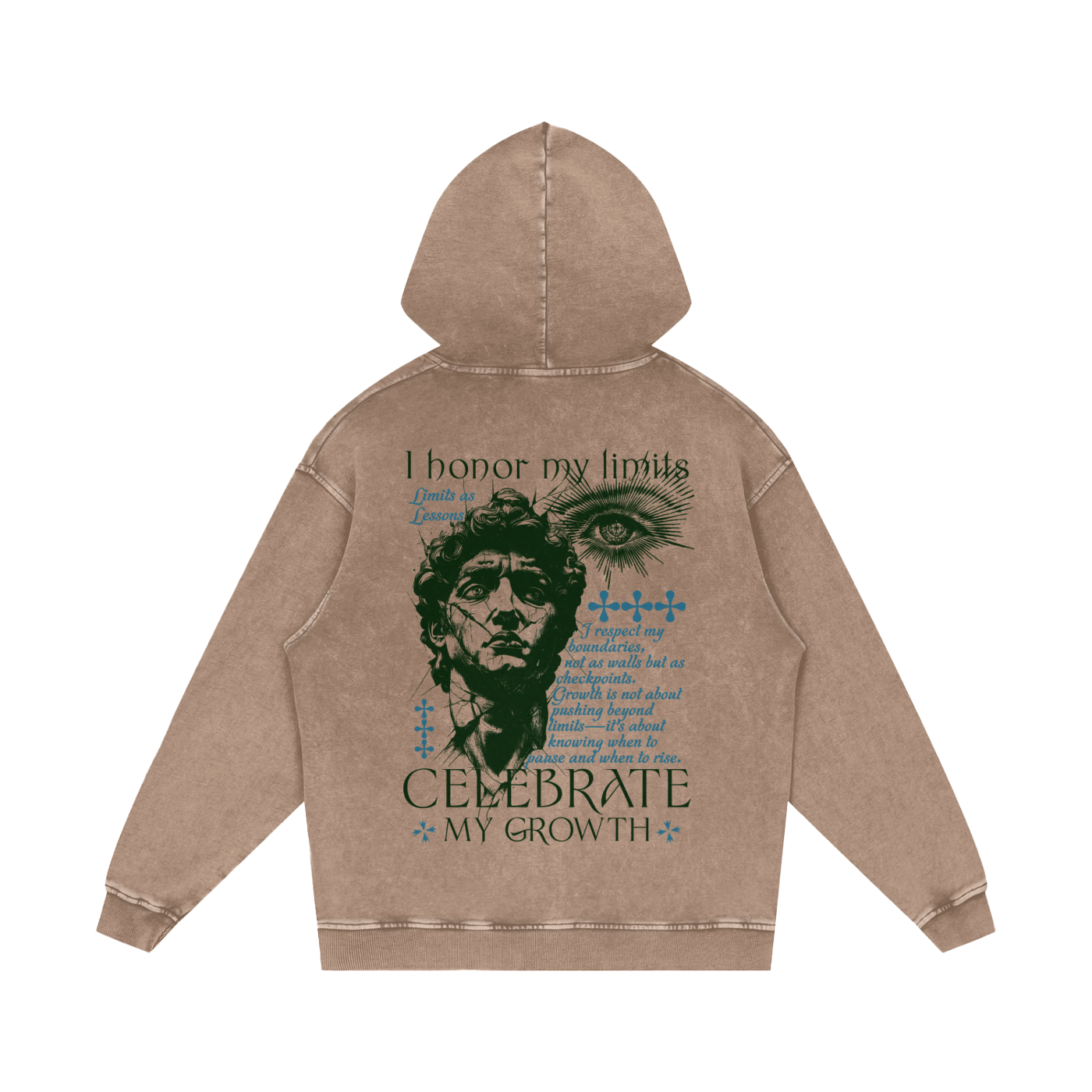 Limits As Lessons Snow Washed Loose Cotton Hoodie